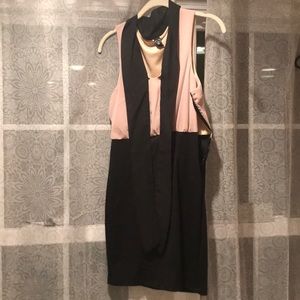 Windsor black and taupe tie dress